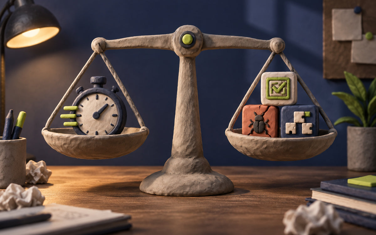 A balanced scale comparing coding speed with software quality measures